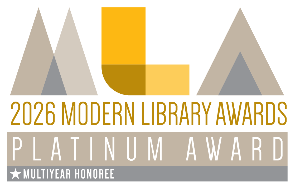 Modern Library Awards logo. Multi year platinum.